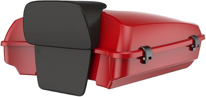 Advanblack Road Glide Tour Trunk Pack Redline Red Razor Tour Trunk Pack Backrest Pad for '97-'25 Harley Touring Road King Street Glide Electra Glide CVO models