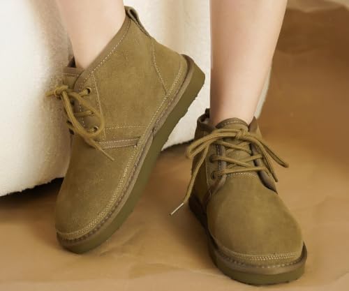 Project Cloud 100% Genuine Leather Ankle Boots for Women Chukka Booties