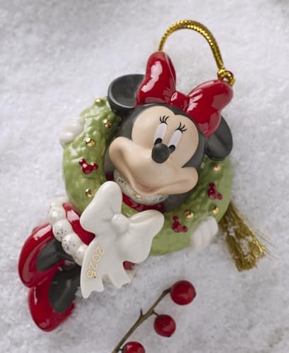 Lenox 2025 Minnie Mouse Christmas Wreath Hanging Ornament