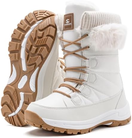 HOBIBEAR Women's Winter Snow Boots Waterproof Warm Mid Calf Lightweight