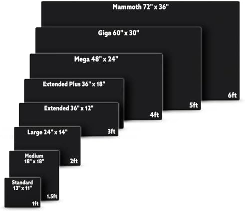 Gamer Boss - Gaming Mouse Pad - 72 x 36 Inches - 4mm Thick with Stitched Edges, Non-Slip Rubber Base, Premium Cloth Mousepad, Desk Mat for Laptop, Keyboard, Computer & PC (Mammoth, Black)