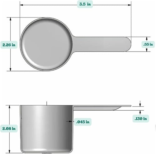 1/2 Cup (4 Oz. | 118.4 mL) Short Handle Plastic Measuring Scoop for Coffee, Protein Powder, Pet Food, Spices, Grains, Dry Goods – Food-Grade BPA-Free (Pack of 25)