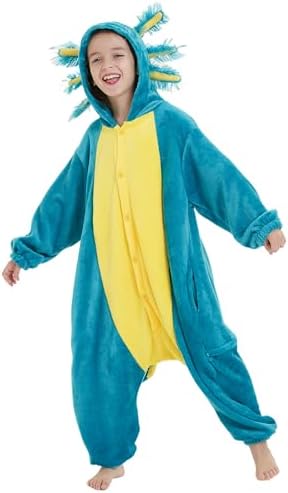 Animal Onesie Pajamas for Kids, Soft Flannel Halloween Cosplay Costume for Boys Girls