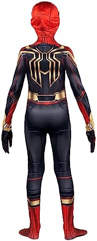 MARVEL Integrated Spider-Man Official Youth Deluxe Zentai Costume - Stretch Spandex with Hidden Zippers and Wrist Slits