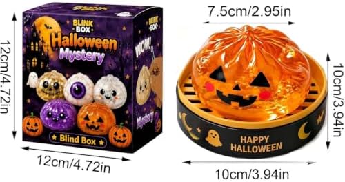 Halloween Spooky Pumpkin Stress Ball Squeeze Toy for Adults, Slow Rise Glitter DumplingSpooky Ghost Decorations, Halloween Cute Pumpkin Squeeze Fidget Toy for Stress Anxiety Relief(Purple)
