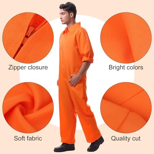 Mepase Halloween Couple Costume Prisoner Police Outfit Accessories Set