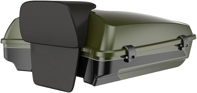 Advanblack Road Glide Olive Steel Metallic/Vivid Black Razor Tour Trunk Pack Backrest Pad for '97-'26 Harley Touring Road King Street Glide Electra Glide CVO models