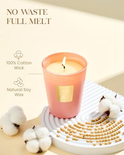 M&SENSE Tropical Spice Peach Soy Candle, 14.1oz, Summer Fruit Scent