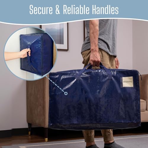 VENO 6 Pack Extra Large Heavy Duty Moving Bags with Wide Opening & Reinforced Handles, Reusable Storage Tote Bags with Strong Zippers for Clothes, College Dorm Essentials & Moving Supplies