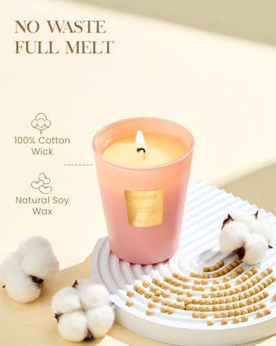 M&SENSE Garden Rose Soy Candle, 14.1oz, Romantic Anniversary Candle Gifts