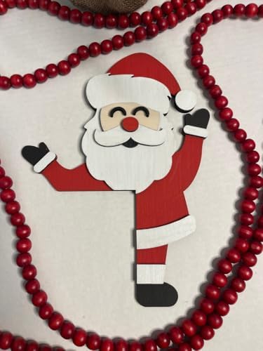 Christmas Door Topper Holiday Home Decor Funny Snowman Santa Claus Top Door Frame Corner Sign Decorations, Windows Walls DIY Craft for Christmas Party Ornament (Santa Claus 2)
