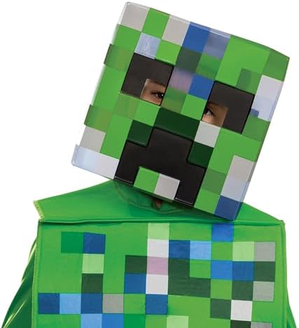 Disguise Minecraft Charged Creeper Costume, Officially Licesned Classic Jumpsuit Outfit, Kids Size