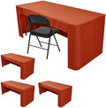 HolidayIdeas 4-Pack 6ft Rust 3-Sided Fitted Tablecloth for Fall