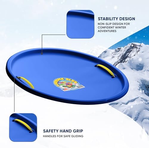 27" Lifetime Saucer Sled - Durable High-Density Plastic, Handles, Ideal for Adults, Kids, and Teens - 1 Person Snow Sled for Kids and Adults