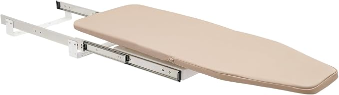 Foldable Cabinet Ironing Board Retractable Khaki Ironing Station | Sturdy Load-Bearing Structure, Adjustable Rotation Design, Easy Install Compact Fold Size fit Wardrobe Drawer Cabinet Use