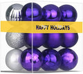 Purple & Silver 3.2" Large Christmas Balls - Christmas Tree Decoration Ornaments Shatterproof Hanging Balls for Birthday Halloween Holiday Wedding Decorations Set of 18pcs