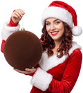 Threan 10 Inch Large Chocolate Brown Velvet Christmas Ball Ornaments