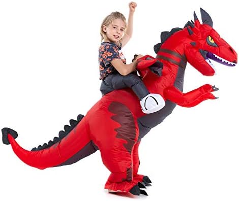 Inflatable Toddler Child Dragon Costume, Blow up Rider Cosplay Boys Girls