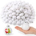 Zubebe 72 Pcs 3.15 Inch Blank White DIY Christmas Ball Ornaments for Craft