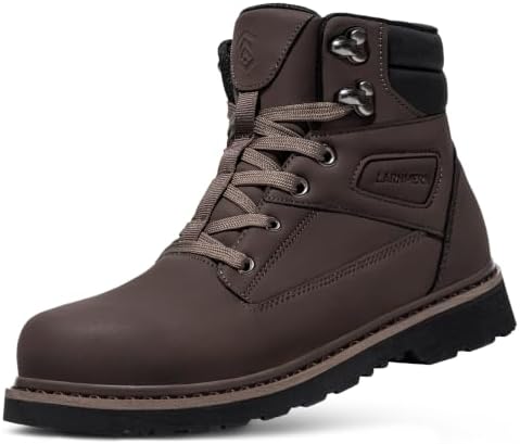 LARNMERN Steel Toe Work Boots Men Non Slip Waterproof Puncture Proof Shoes