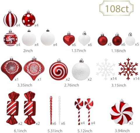 Valery Madelyn 108ct Christmas Ornaments Tree Decorations Set