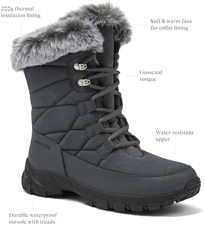 Lands' End Waterproof Insulated Womens Snow Boots, Winter Boots for Women