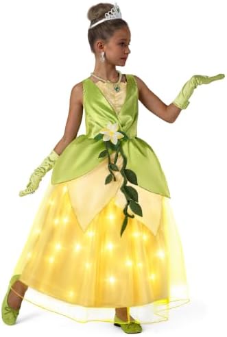Spooktacular Creations Halloween Girls Frog Princess Dress, Green Fairy Costume for Kids, Fancy Dress for Birthday, Cosplay