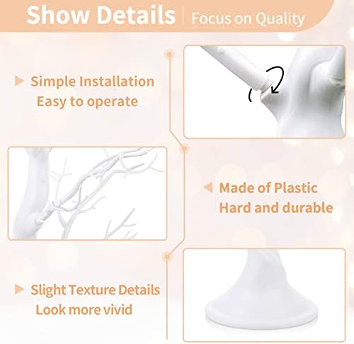 NUPTIO Artificial White Tree Branch for Christmas, Wedding, 22.8 Inch