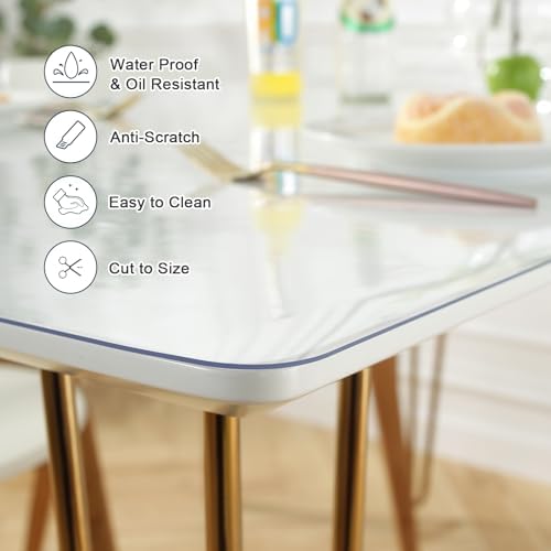 LovePads Clear Table Cover Protector 24 x 30 Inch, 1.5mm Thick Plastic Mat