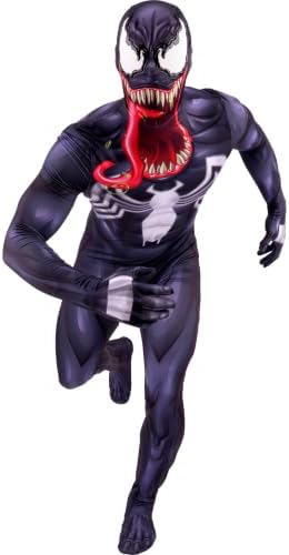 MARVEL Venom Adult Zentai Halloween Costume - Spandex, Invisible Zippers, Wrist Openings