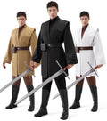 Spooktacular Creations Halloween Mens Tunic Hooded Cloak, Knight Costume Men, Tunic Hooded Robe with Pants for Halloween