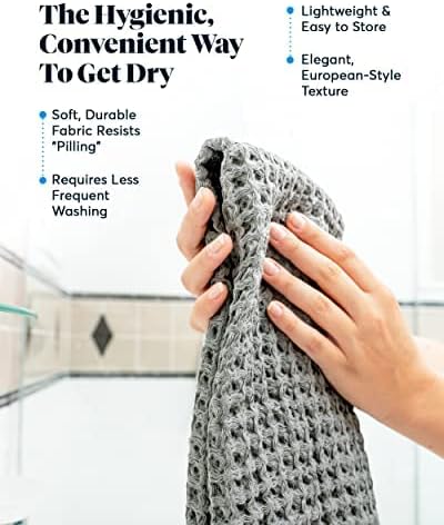 Sutera Silverthread Bath Towel | 16" x 30" (Grey) | Silver Ion Technology; waffle weave design for quick-drying; 100% U.S. Pima Cotton; plush for spa or everyday use
