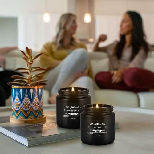 Howemon Scented Candle Set 12 Pack,Black, Candle for Home Scented, Odor Eliminating, Stress Relief, Long Lasting Soy Wax Gift Set