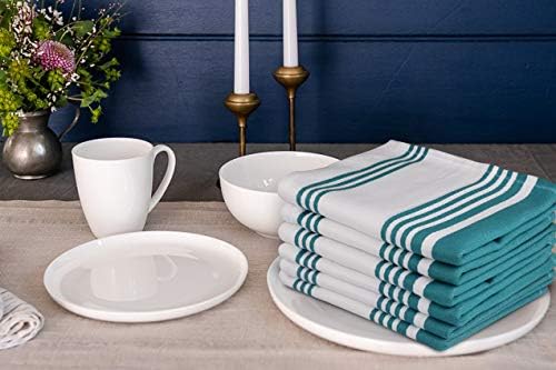 Urban Villa Easter Kitchen Towels 100% Cotton Dish Towels for Kitchen (Set of 6)20”x30” Dish Cloths Highly Absorbent Kitchen Linen Set with Hanging Loop Perfect for Drying Dishes Cleaning Towels-Teal