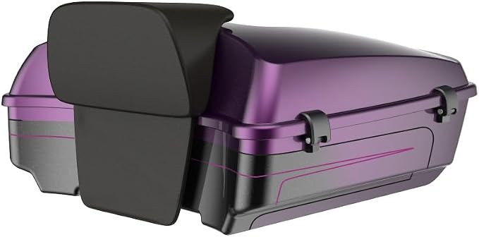 Advanblack 2025 RG Tour Trunk Pack Poison Berry Chopped Tour Trunk Pack Backrest Pad for '97-'25 Harley Touring Road King Street Glide Electra Glide CVO models