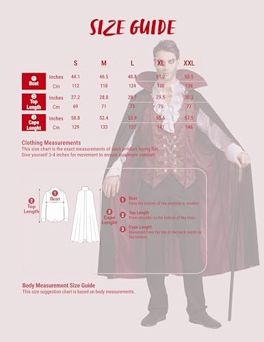 Spooktacular Creations Halloween Men Vampire Costume,Halloween Men's Vampire Cape, Dracula Costume Men