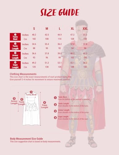 Spooktacular Creations Brave Men’s Roman Gladiator Costume Set for Halloween Audacious Dress Up Party