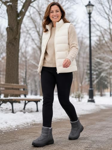SHIBEVER Women Winter Snow Boots: Waterproof Slip on Fur Warm Ankle Boot