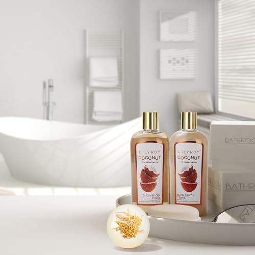 Spa Gifts, Bath Set, Birthday Gift - Coconut Spa Gift Baskets for Women