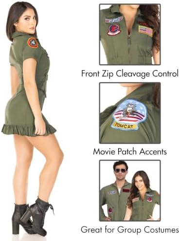 Leg Avenue womens Licensed Top Gun Flight Dress Costume