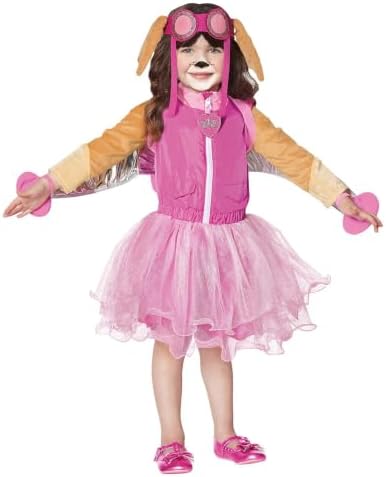 Spirit Halloween PAW Patrol Toddler Skye Costume | Officially Licensed | Group Costume | One Piece Costume | Pilot Outfit