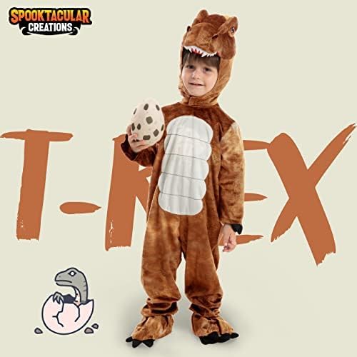 Spooktacular Creations Halloween Realistic T.rex Costume Outfit Dinosaur Jumpsuit with Egg