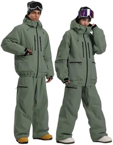 GSOU SNOW Mens Snow Ski Pants Baggy Womens Snowboard Pants Waterproof