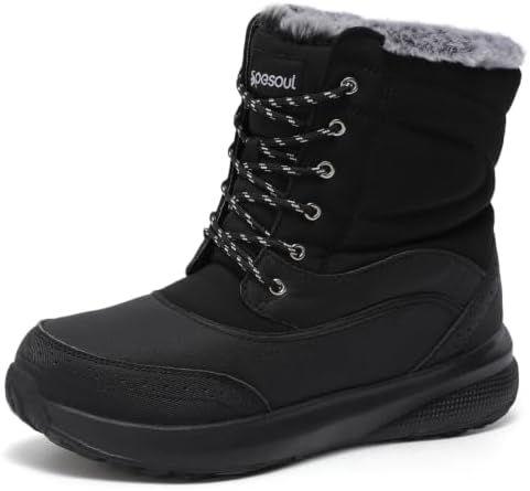Spesoul Snow Boots for Men Winter Boots Warm Wide Waterproof Lightweight