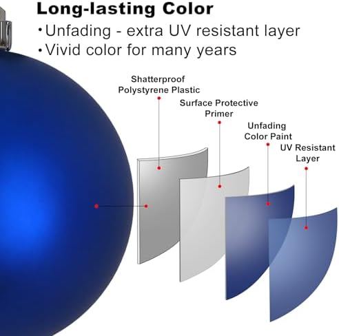 Royal Blue 3.2" Large Christmas Balls - Christmas Tree Decoration Ornaments Shatterproof Hanging Balls for Birthday Halloween Holiday Wedding Decorations Set of 18pcs
