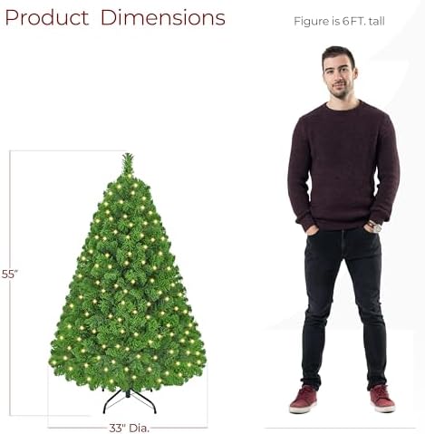 Yaheetech 4.5ft Prelit Artificial Christmas Tree with 100 Warm White Lights