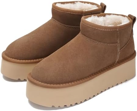 Project Cloud 100% Genuine Leather Ankle Boots for Women Platform Boots