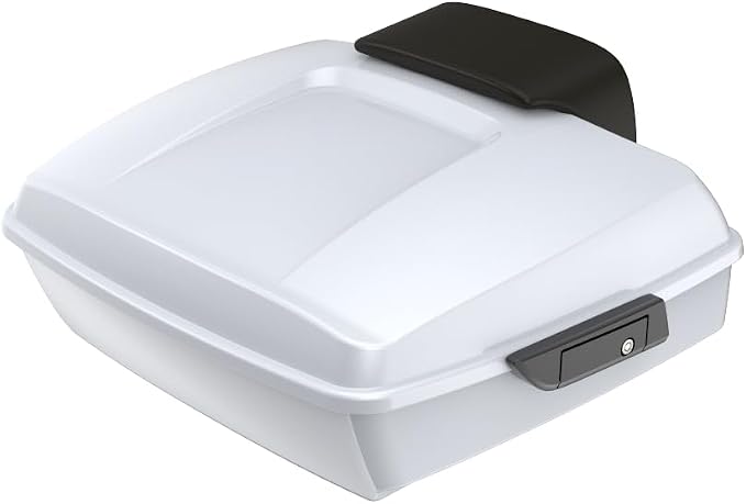 Advanblack Road Glide Tour Trunk Pack White Onyx Pearl Chopped Tour Trunk Pack Backrest Pad for '97-'25 Harley Touring Road King Street Glide Electra Glide CVO models