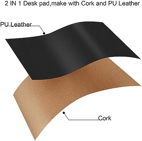 Chihein 79" x 20" 5XL PU Leather Desk Mat (Black), Huge Mouse Pad, Dual Sided Desk Pad Protector, Waterproof Writing Blotter for Gaming/Office/Home