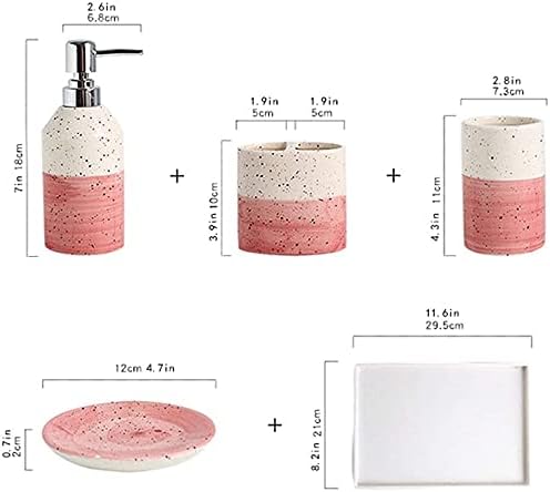 Soap Dispenser - Bathroom Countertop Pump Bottles, Ceramic 6-Piece Set Toilet Bathroom Supplies Toothbrush Cup Hand Sanitizer Bottle Toothbrush Cup Toothbrush Holder Soap Box